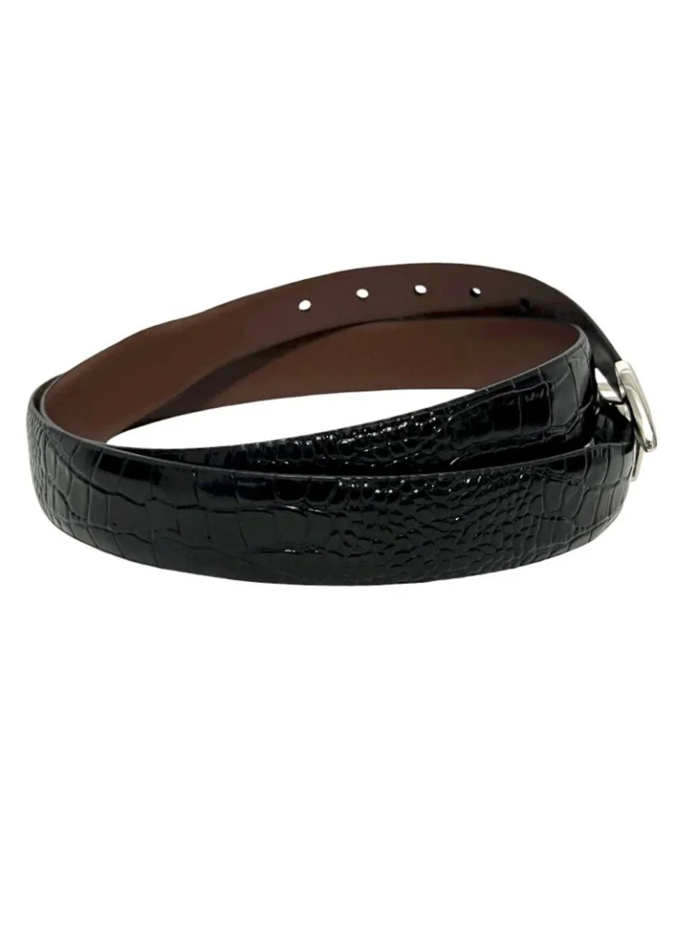 Torino Leather Co Belt Black Alligator Embossed Italian Calfskin Mens Size 44